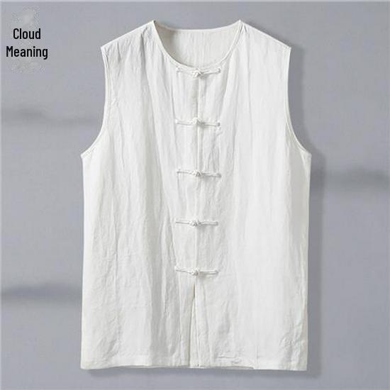 Men's Retro Style Loose Cotton & Linen Sleeveless Vest