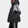 Adidas Originals Large Trefoil Logo Down Jacket Casual Comfortable Hooded Long Sleeve Coat Winter Women Jacket Black GD2506