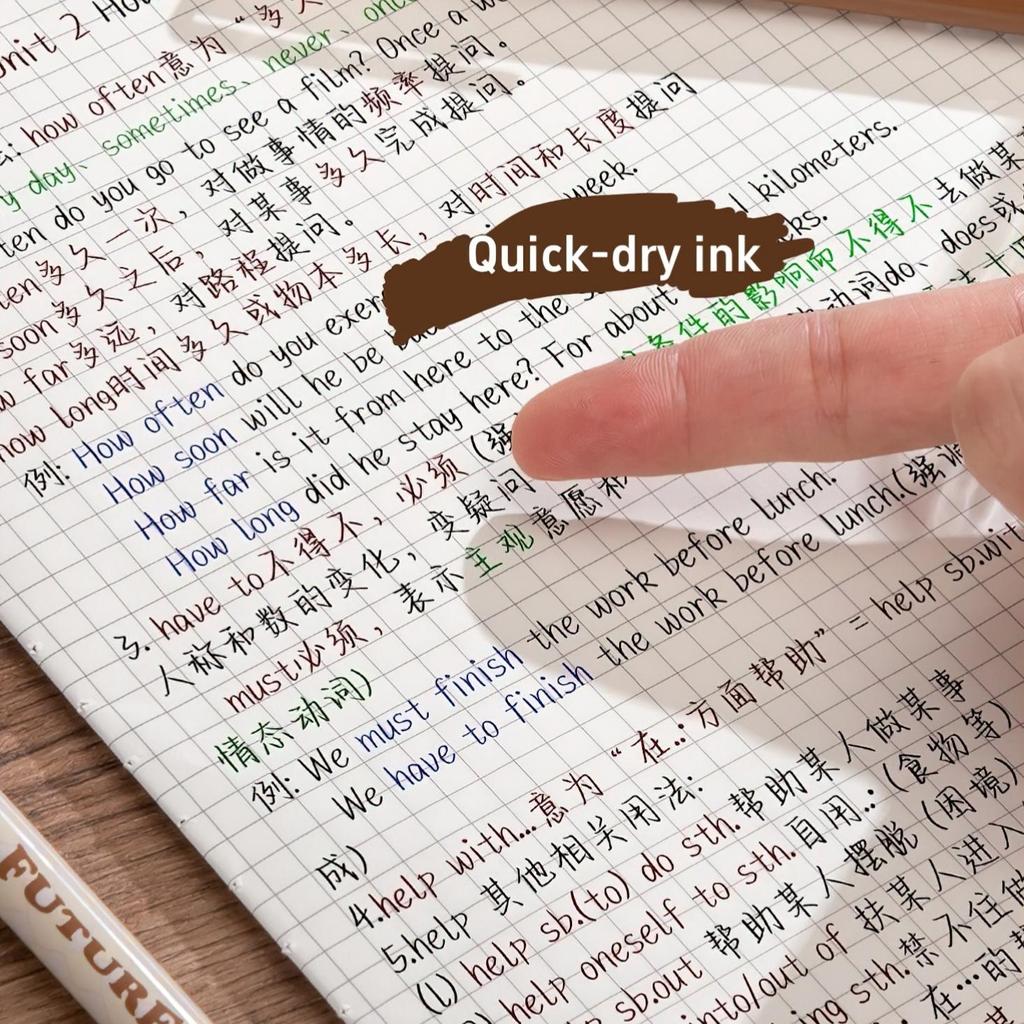 6ks Maillard sada gelových per, kávové tóny 0,5 mm kuličkové pero, černá barva, rychleschnoucí inkoust na psaní