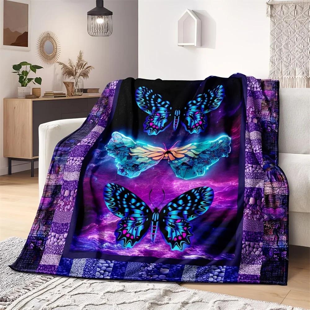 Coperta a Farfalla in Microfibra Coperta Super Morbida per Letto Copriletto Divano Decorativa Campeggio Picnic Invernale Coperta Calda