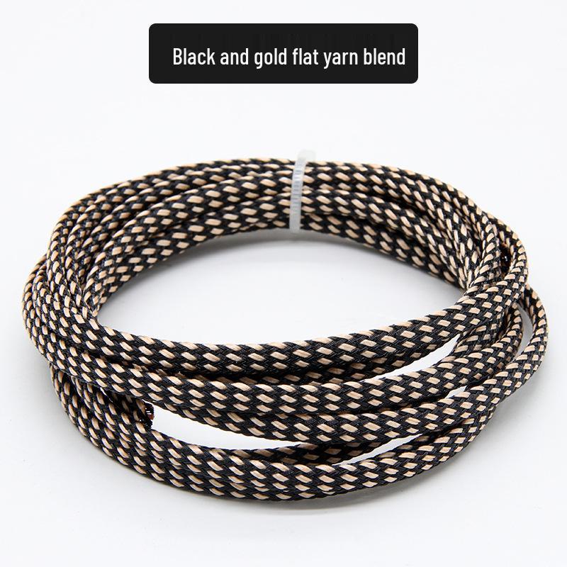 PET Braided Expandable 3mm Snakeskin Mesh Audio Cable Sleeve, Nylon Shockproof, 5 Meters