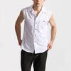 New Summer Men's Sleeveless Shirt Solid Color Pocket Single Breasted Nightclub Shirts Male Streetwear
