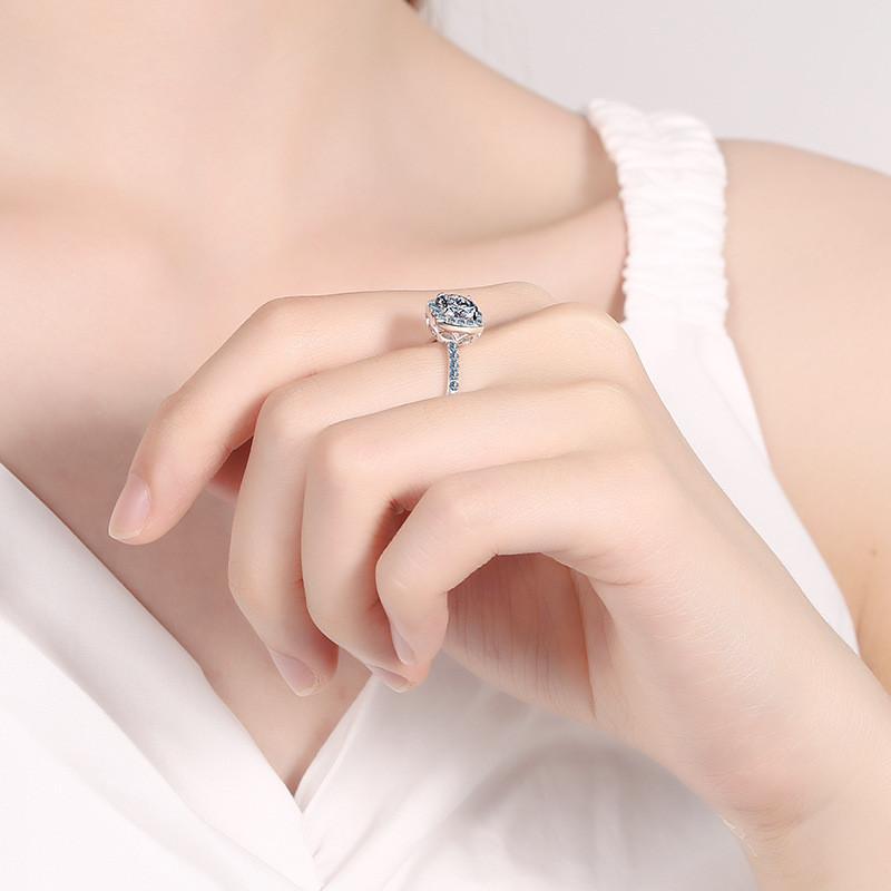 Verlobungsringe für Damen Beste Versprechensringe 925 Sterling Silber Eheringe 2 Karat Moissanit Ring für Damen