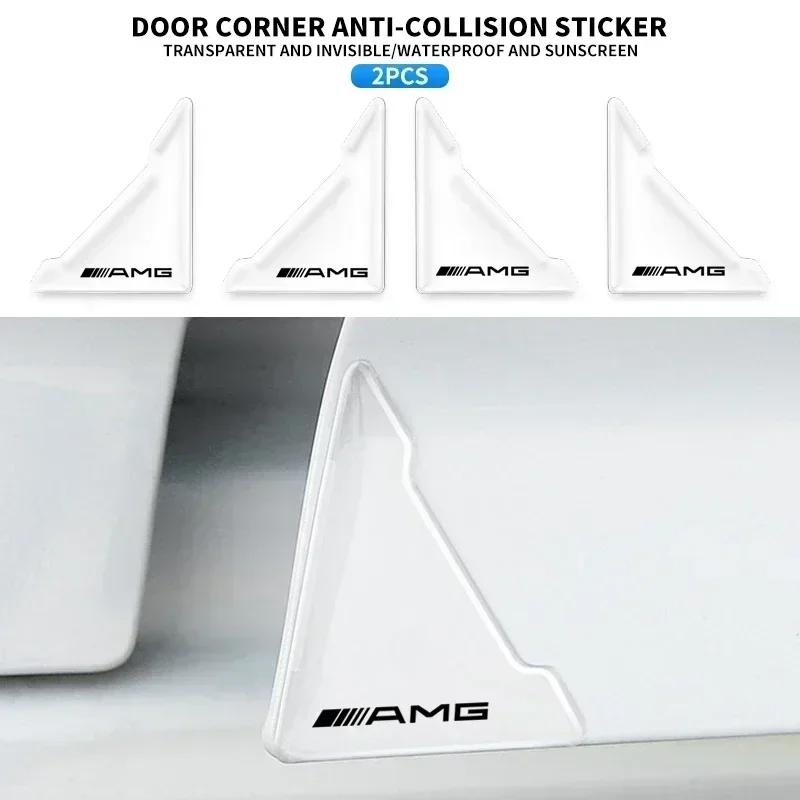 2pc Transparent Car Door Corner Protector Cover Edge Guard Anti-Collision Scratch for Mercedes Benz AMG A B C E G W212 W213 W214