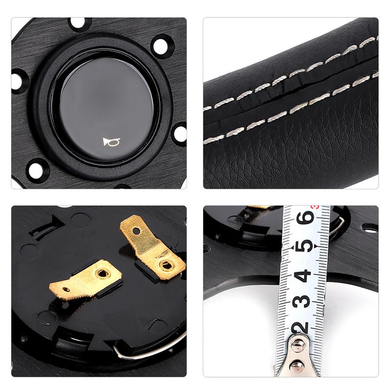 Racing Steering Wheel 350mm Dia Universal Good Grip Aluminum Alloy Antirust Car Steering Wheel for MOMO Prototipo 6