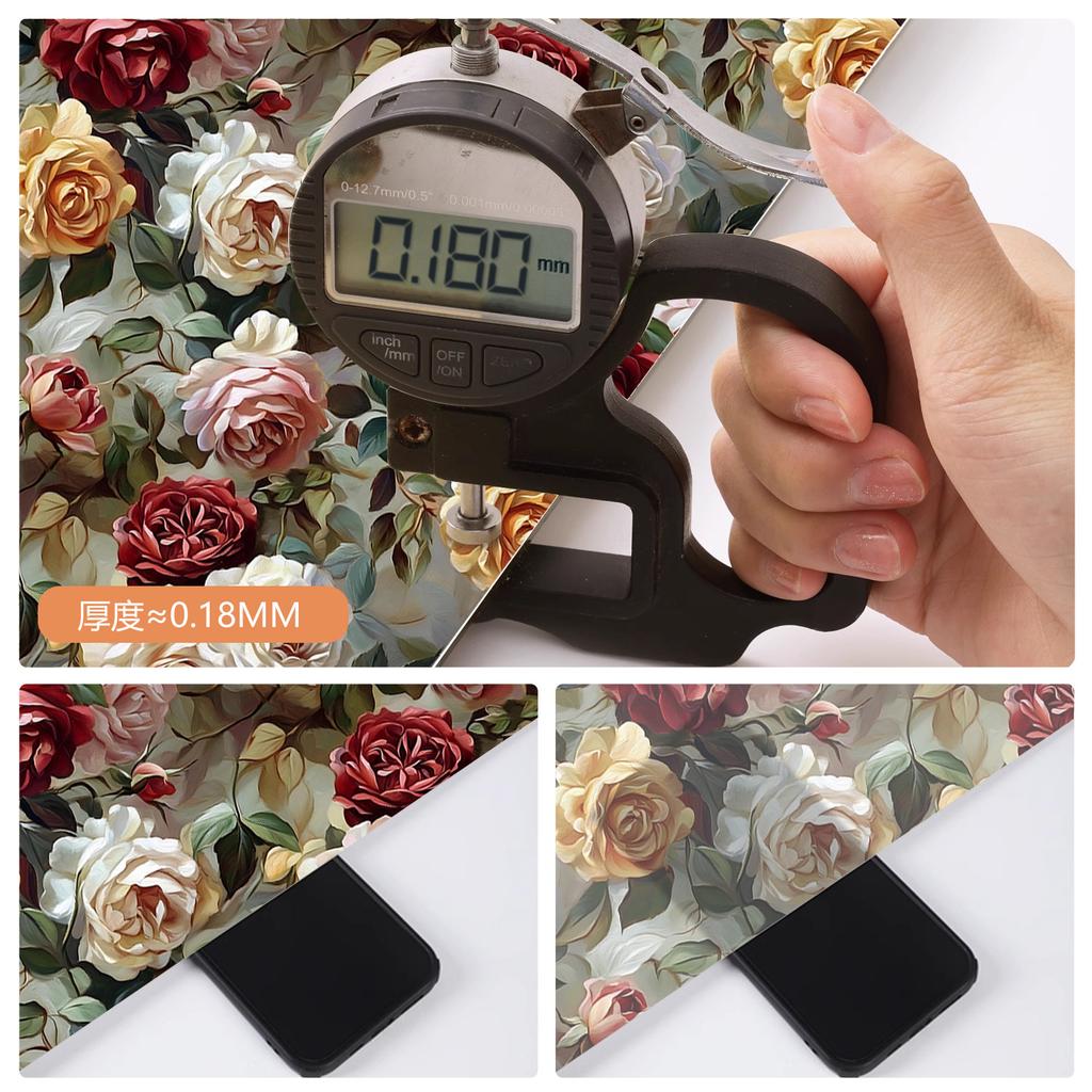 Premium Self-adhesive Wallpaper Flower Retro Pattern Wardrobe Cabinet Door Renovation Wallpaper Renovation Waterproof Furniture Sticker