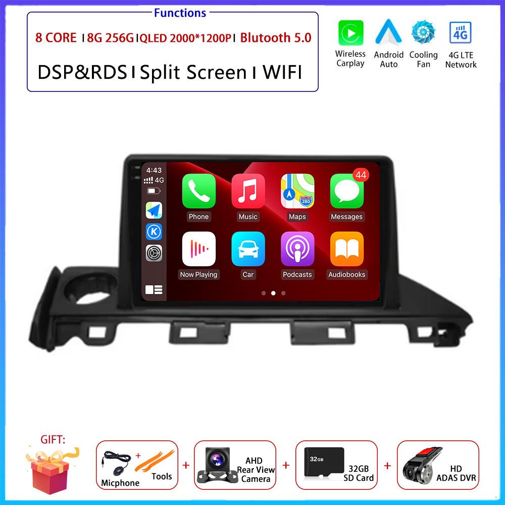 9“ For Mazda 6 Atenza 3 2016 -2018 Car 4G Android OS Radio Stereo Multimedia Video GPS Navigation Player QLED Screen BT 5.0 Wifi