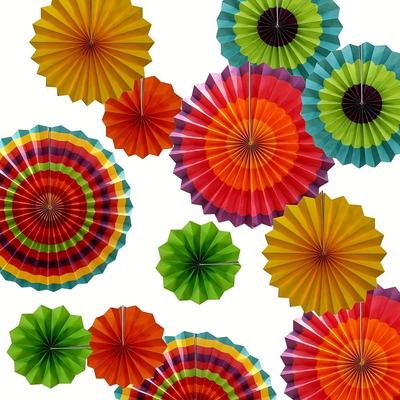 12 Party Decoration Paper Fans, Celebration, Wedding, Birthday, Carnival, Welcome Party Decoration Paper Fan Flowers