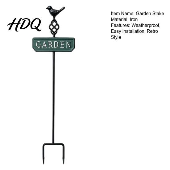 Rustic Garden Ornament Stakes Retro Bird Stake, Metal Sign Decorative Flower Bed Edging Yard Decoration with Stake for Bed, Lawn