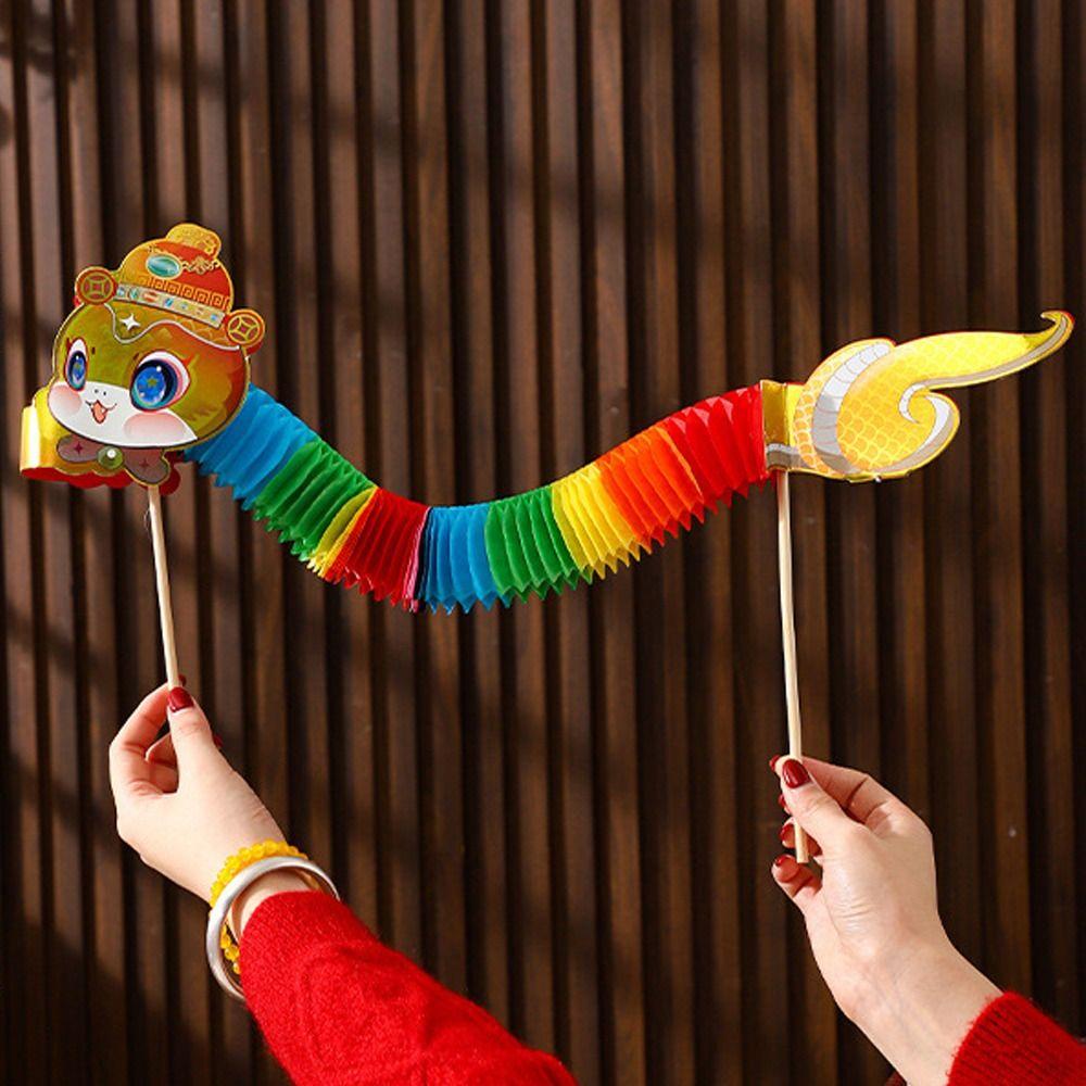 Cartoon 2025 Snake Year Ornaments 3D DIY Dragon Snake Toy Funny Chinese Paper Dance Snake  Wedding