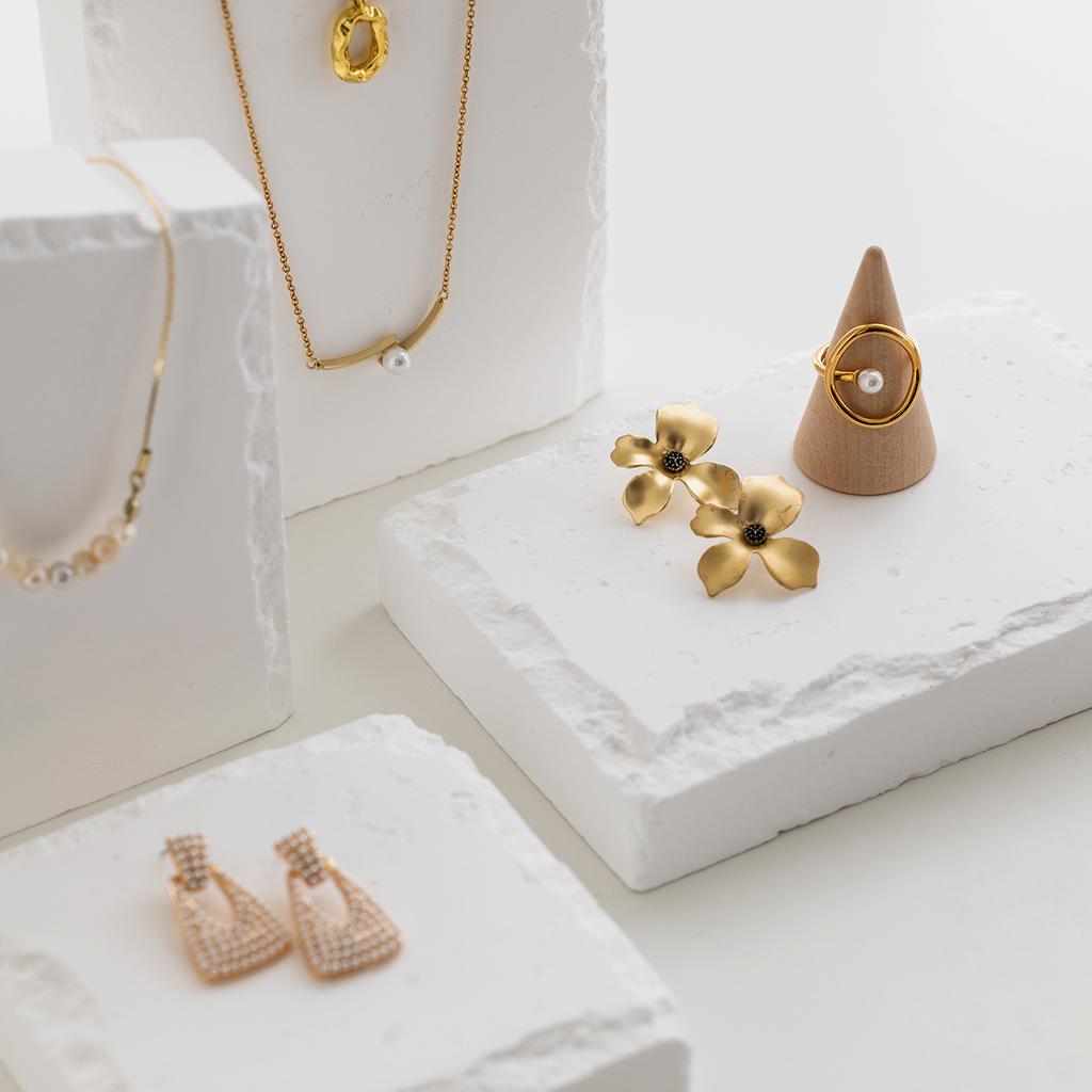 New Marble Necklace Rack Display Rack Earrings Jewelry Ring Display Stage Jewelry Display Props Photography