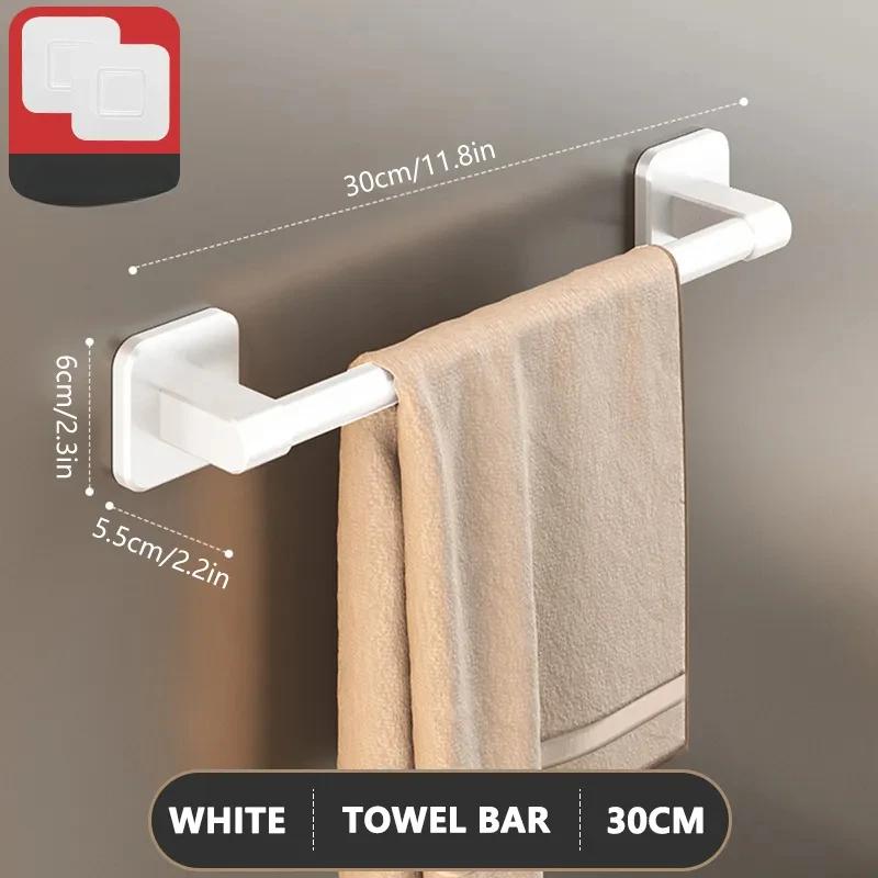 

Неперфорована присоска Настінна вішалка для рушників Стелаж для зберігання у ванній кімнаті Горизонтальна стійка для рушників у ванній кімнаті