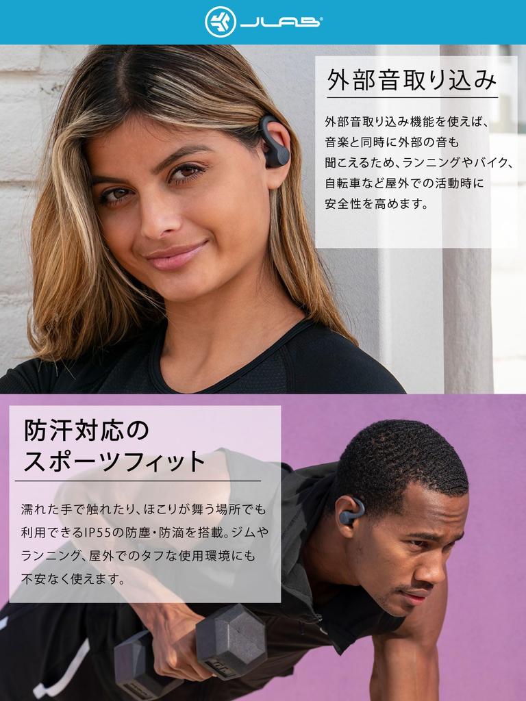 [Official JLab] Go Sport + Wireless Earbuds for Running, Sports, Outdoors, and the Gym. Bluetooth, Earhook, Waterproof, and Fall-Resistant, with