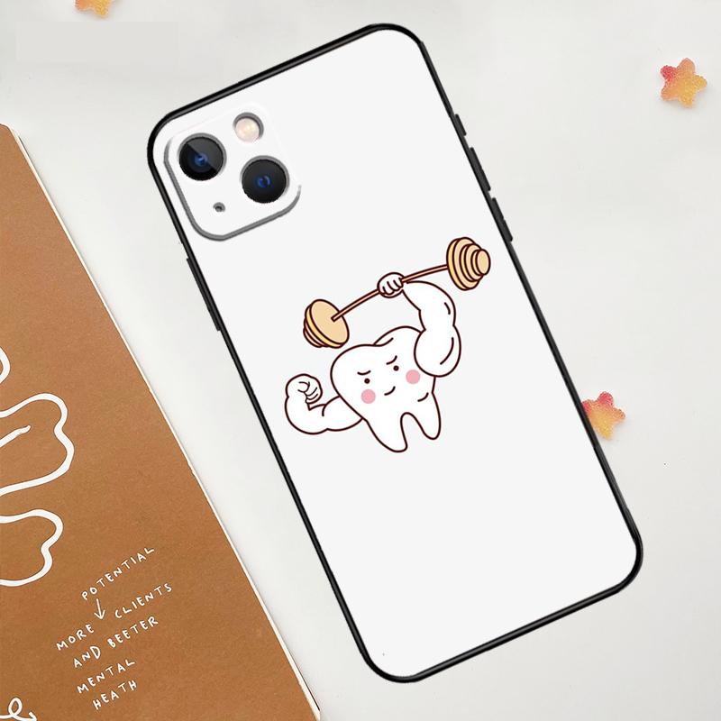 Cute Tooth Dentist Case For iPhone 17 Pro Max 17 Air 16 15 14 13 12 11 Pro Max Plus Mini 16e Funda Cover
