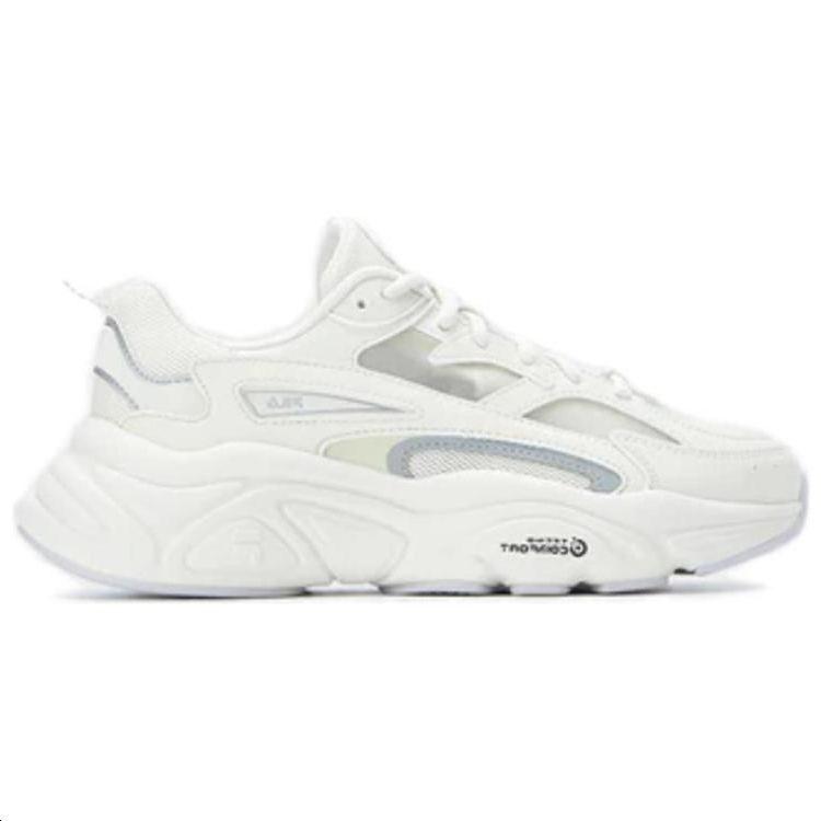 Fila Mars 1 Skórzane Jednowarstwowe Sportowe Amortyzujące Odporne na Zużycie Niskie Casualowe Buty Damskie sneakers Biały Szary F12W322109FGS