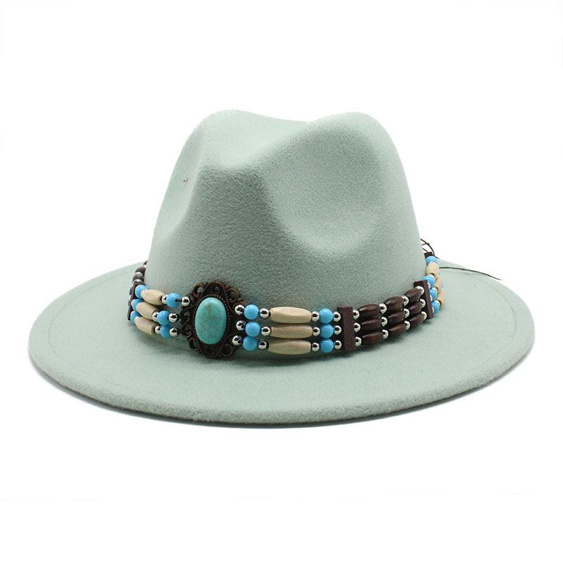 Jazz Hat Woolen Imitation Wool Felt Hat Neutral Versatile Top Hat Men'S And Women'S Cowboy Hats