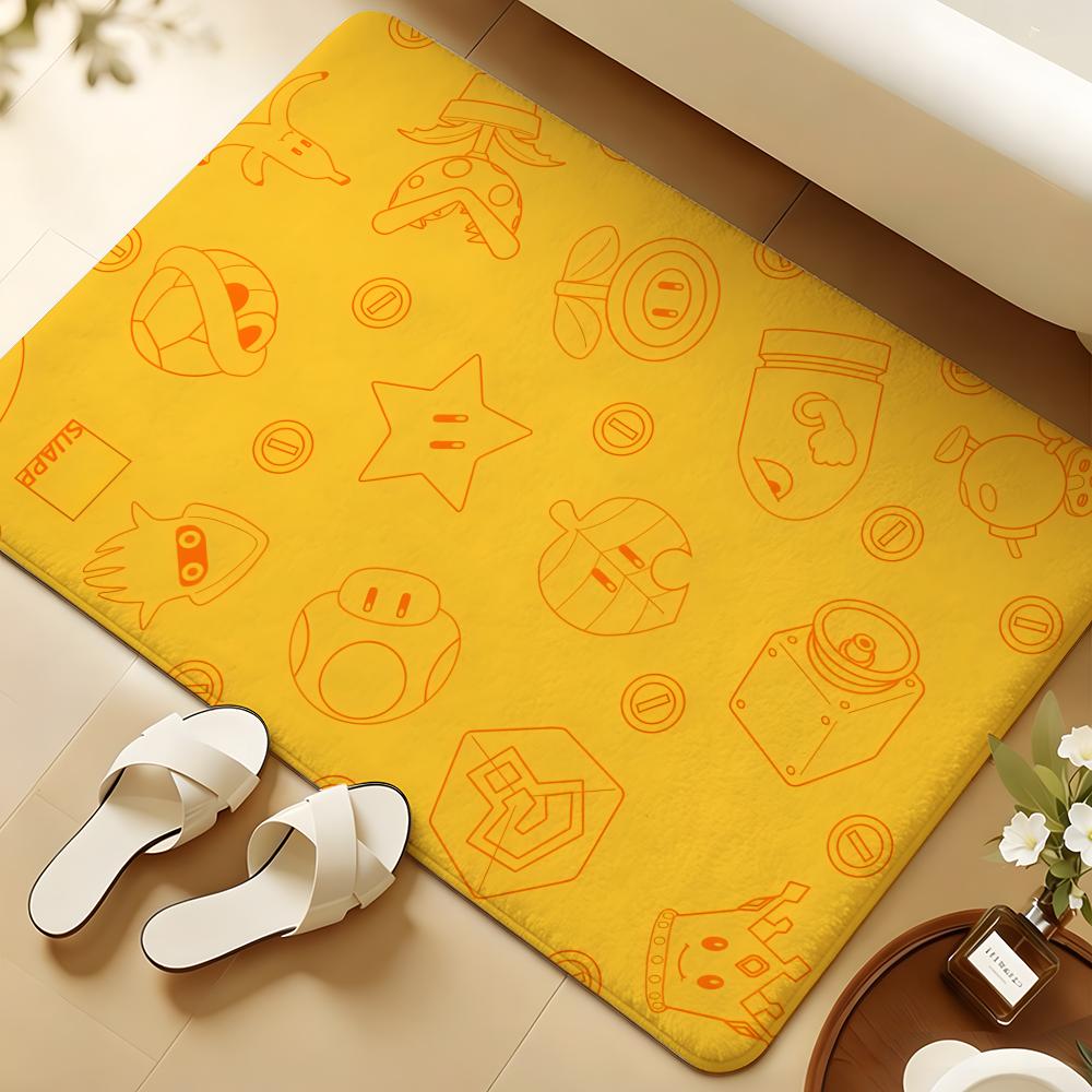 Anime Pixel Image Floor Mat Soft Flannel Rug Non-Slip Absorbent Mat For Bathroom Bedroom Home Decor