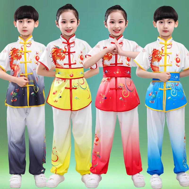 Costumi Graduati per Performance di Arti Marziali per Bambini - Unisex Manica Lunga/Corta per Allenamento e Batteria per Studenti delle Scuole Primarie