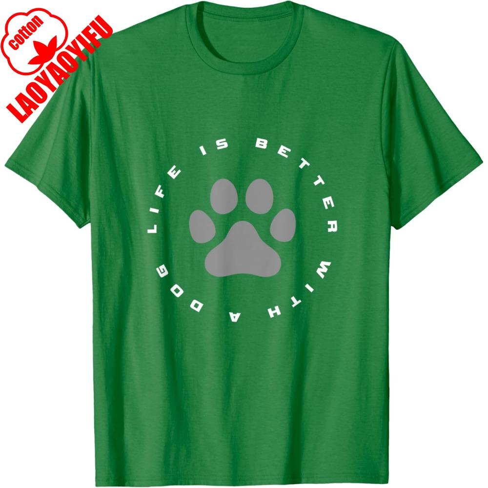 Dog Paw Print T-Shirt Summer Breathable Camisetas Nostalgia Retro Street Fashion Tops Fit Sweatshirt for Daily Wear