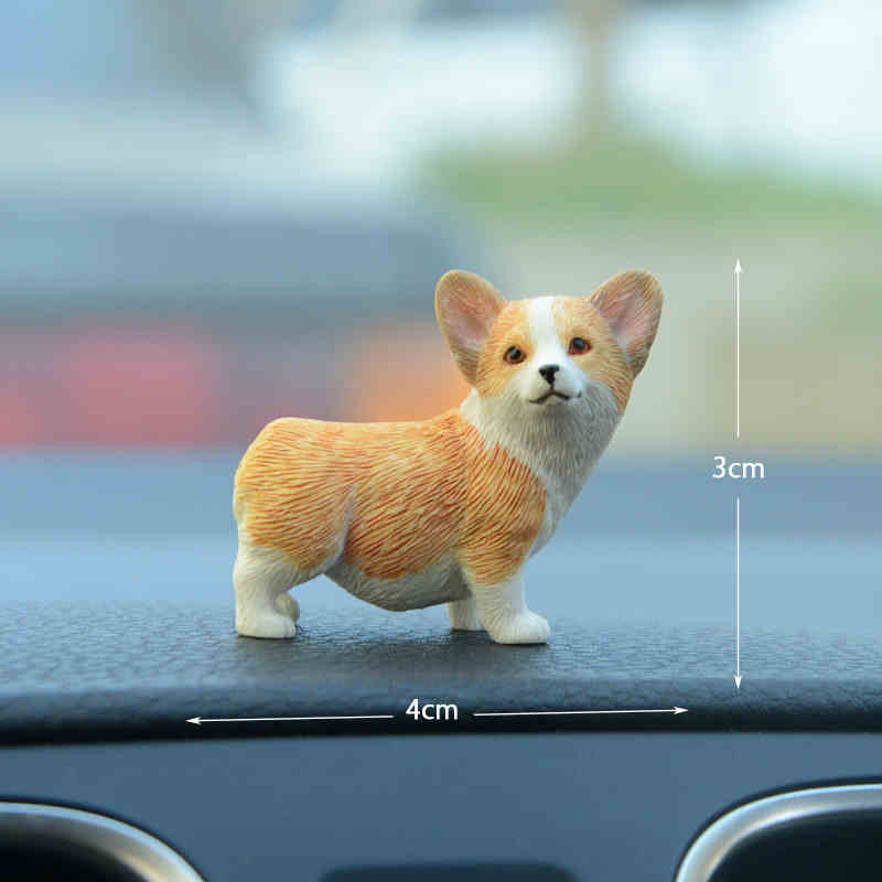 Car Central Control Ornaments, Car Decoration Sets, Resin Simulation Dog Car Supplies Gifts, Customizable Phone Number Plates