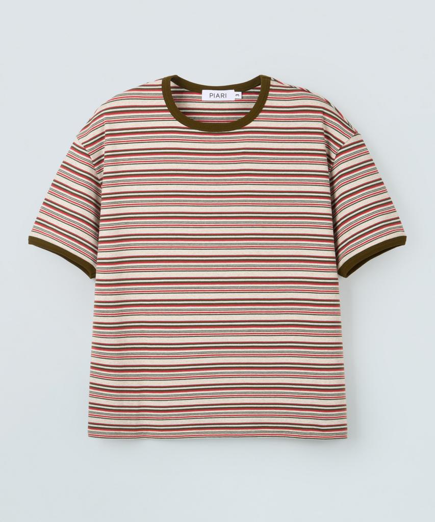 PIARI Multi-Stripe Ringer T-Shirt (Olive)