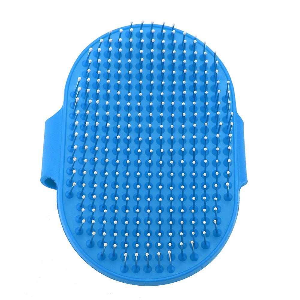 Round Silicone Pet Bathing Hair Grooming Clning Brush Dogs Cats Comb Supplies Blue