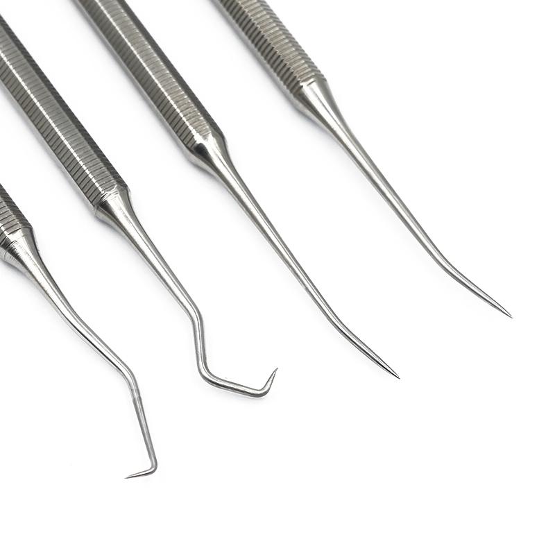 1pc Dental Stainless Steel Periodontal Probe Double Hook Explorer Scaler Instrument Oral Endodontic Cleaning Tool Equipment