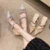Fashion 2024 High Heeled Sandals  Thin Princess Pointed, Sexy and Sparkling Rhinestone Single Shoe for Women New Summer Sandals