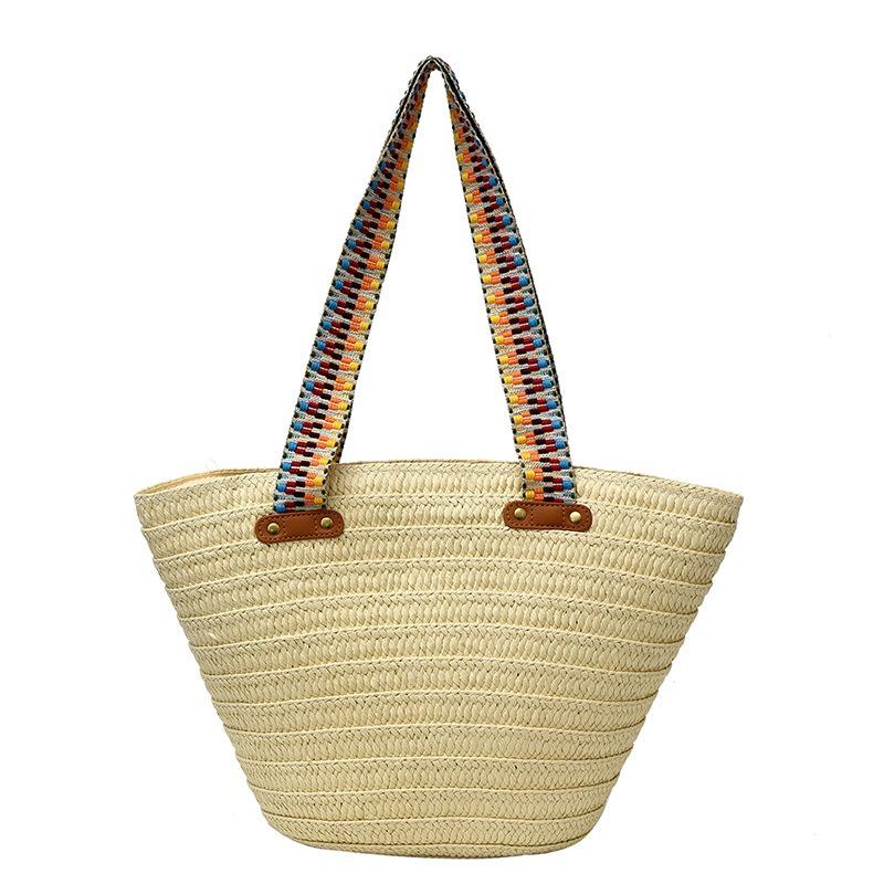 

Woven straw bag women s large-capacity new spring and summer leisure shoulder tote bag vacation wind beach bag