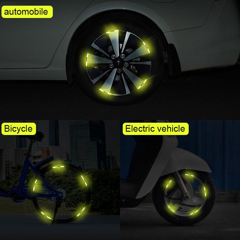 Car Wheel Hub Reflective Sticker Tire Rim Reflective Strips For Ford Focus Mondeo MK1 MK2 MK4 MK3 Fiesta ST Line Kugo Transit Escape Fusion Explorer