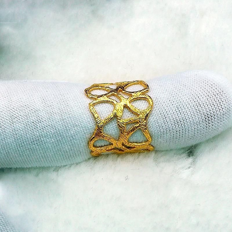 Bague creuse en argent S925, plaqué or, mode exagérée européenne et américaine