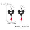 Gothic Vampire Bat Earrings for Women Man Fashion Pagan Witch Jewelry Accessories Red Crystal Vintage Bat Pendant Ear Hooks New