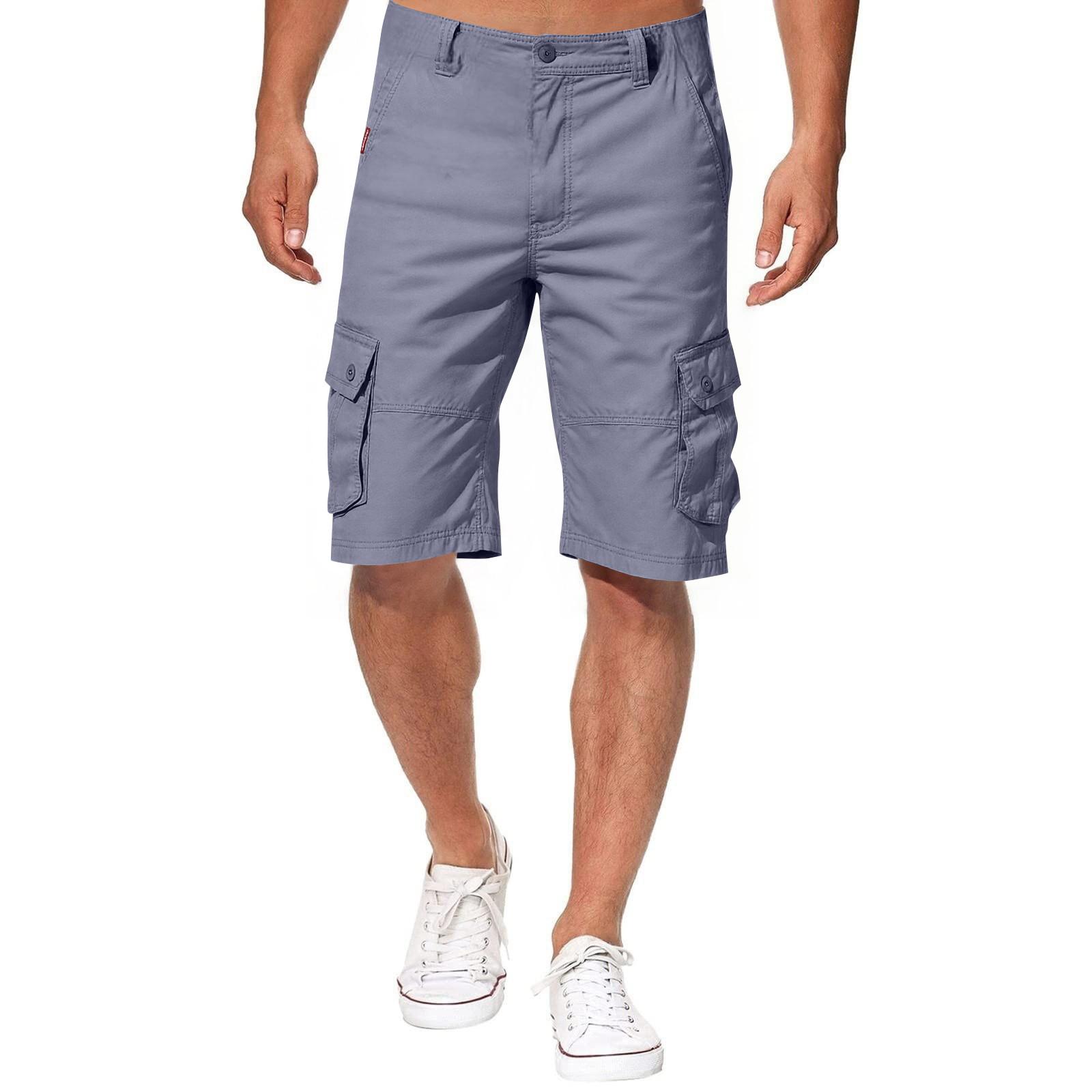 

Men s Color Work Pants, Cotton Six Quarter Pants, Retro Washed Multi Pocket Straight Leg Work Pants L світло-сірий колір