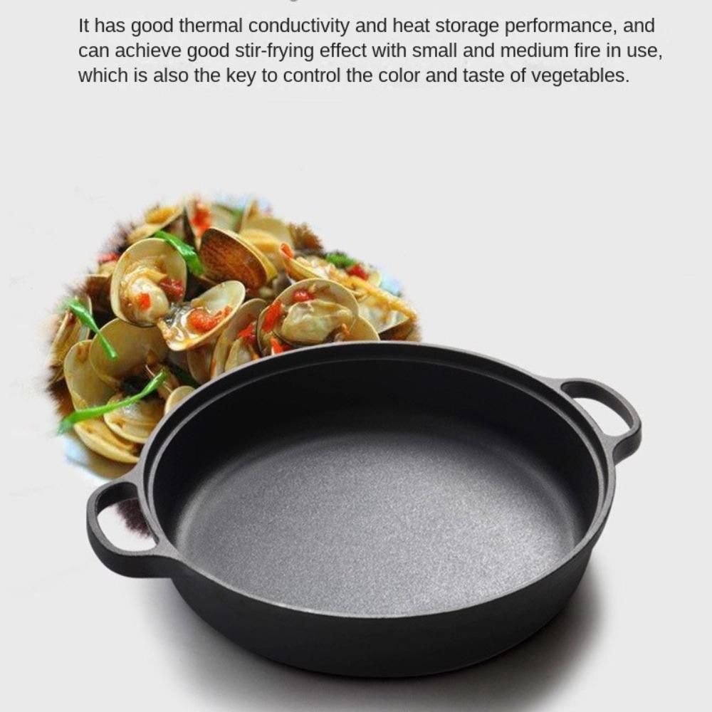 Padella in Ghisa Non Rivestita Pentola Antiaderente per Pancake Padella Resistente per Cottura e Frittura Gas Induzione
