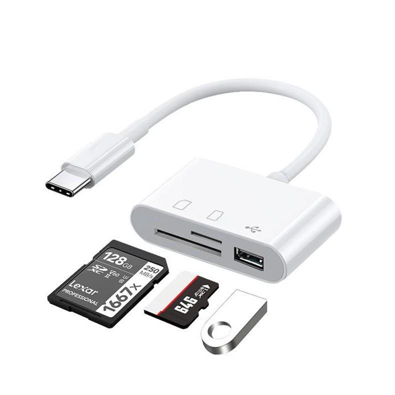 Compatible Apple Lightning/Android Type-C SD Card Reader for Mobile, iPad, and Camera