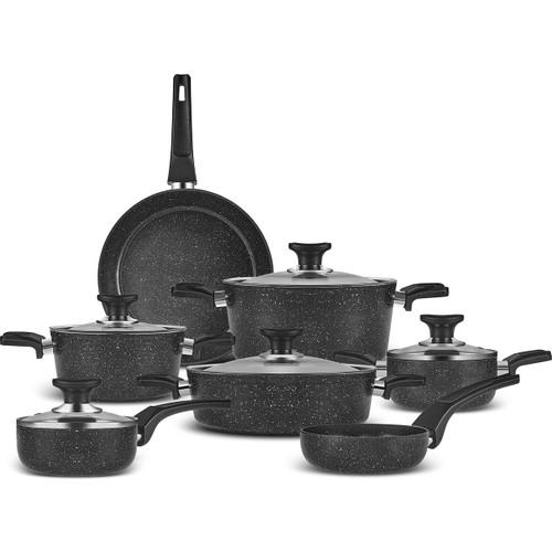 

Набор посуды Karaca Biogranit Blacksilver из 12 предметов «Приданое»