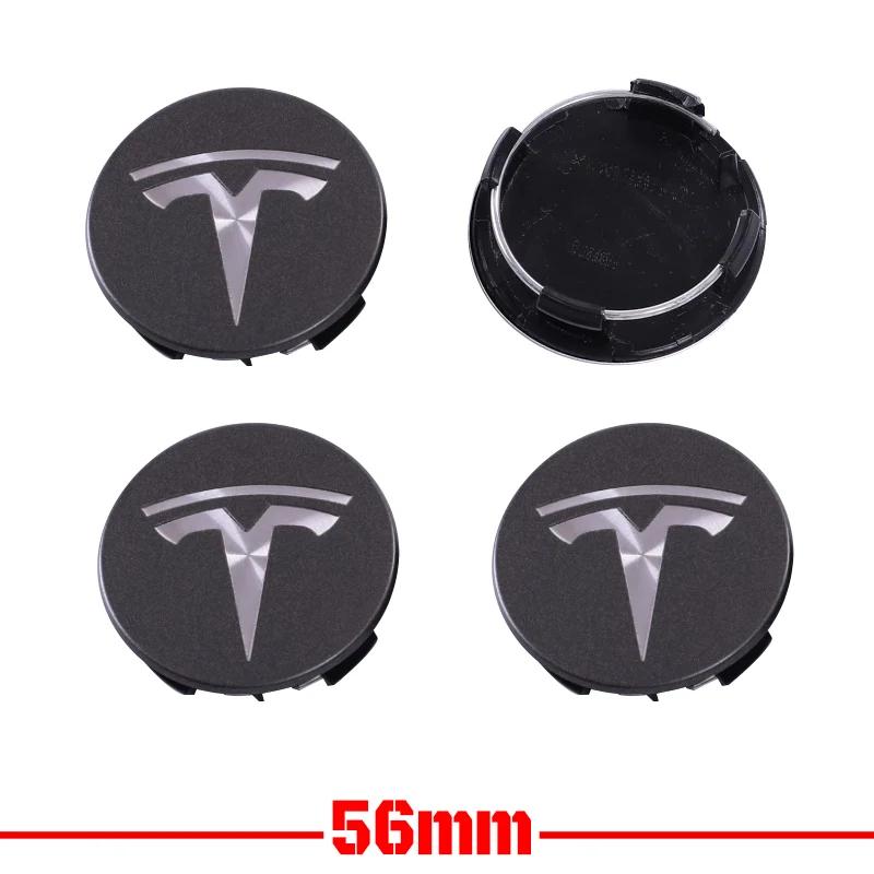 4 Stück für Tesla Model 3 Model Y Abzeichenabdeckungen Radkappen 4 Stück 56mm Radnabendeckel für Tesla Model Y X S 2023 Auto Zubehör Stil