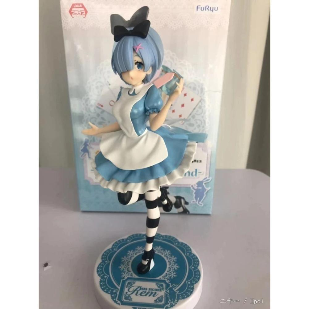 Rem Figure Anime Re:Life Within ONE Different World Coming From Zero Figure Super Special Series Within Wonderland Blue Maid Outfit Doll Model