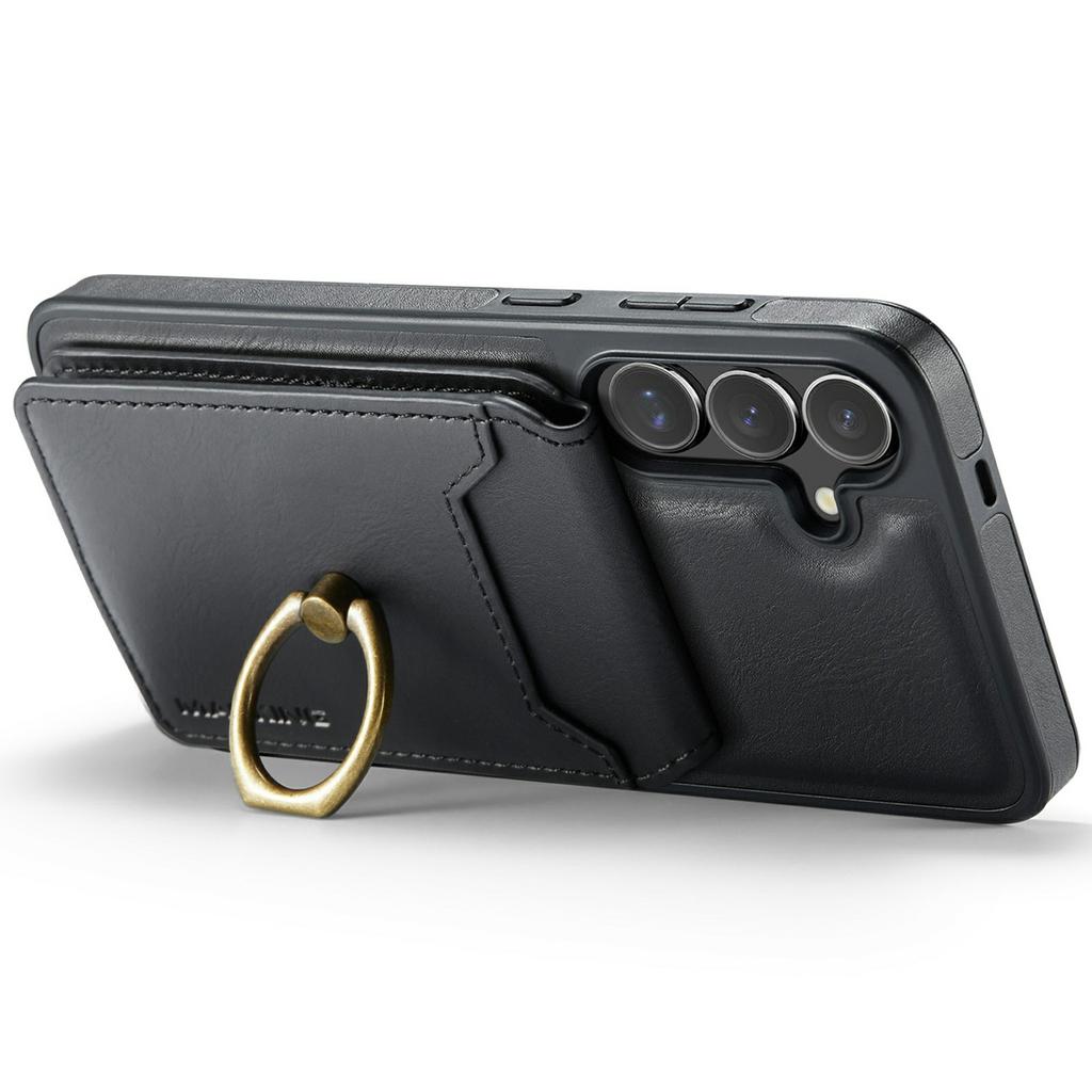 For Samsung Galaxy S25+ Magnetic Case PC+TPU+PU Phone Cover with Card Holder