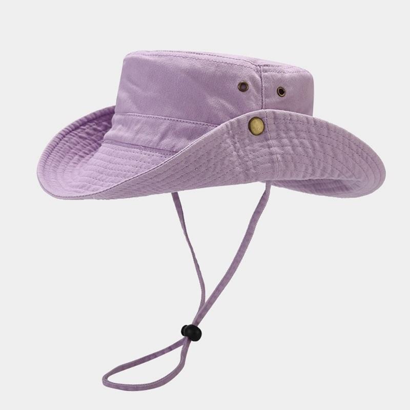 Breathable Cotton Bucket Hat For Outdoor Activity Foldable Sun Protective Unisex Design Fisherman Hat For Women Men