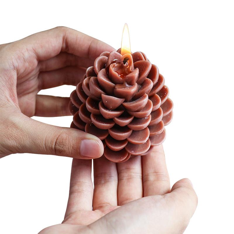 1PC Fragrance Ornaments Party Soybean Wax Blend Gifts Stereo Christmas Ornament Simulation Pine Cone Home Decor 2 Colors