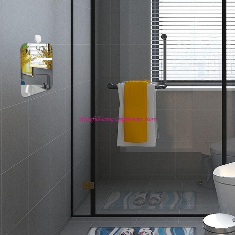 Bathroom Mirror Spacious Fogless Shower Mirror Perfectlyfor Shaving Features Anti-Fog Coating and Holder Function