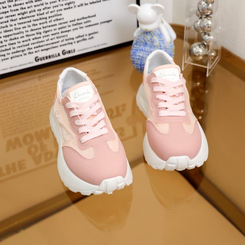 2024 New Summer Women's New Fashionable Breathable Sports Lace-up Shallow Thick-soled Casual Shoes Zapatillas De Mujer