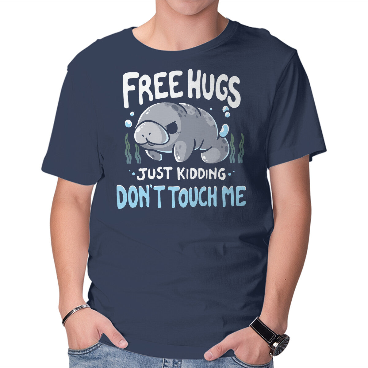 Unisex Crew Neck T-Shirt Don t Touch Me Graphic Short Sleeve Casual Tee M
