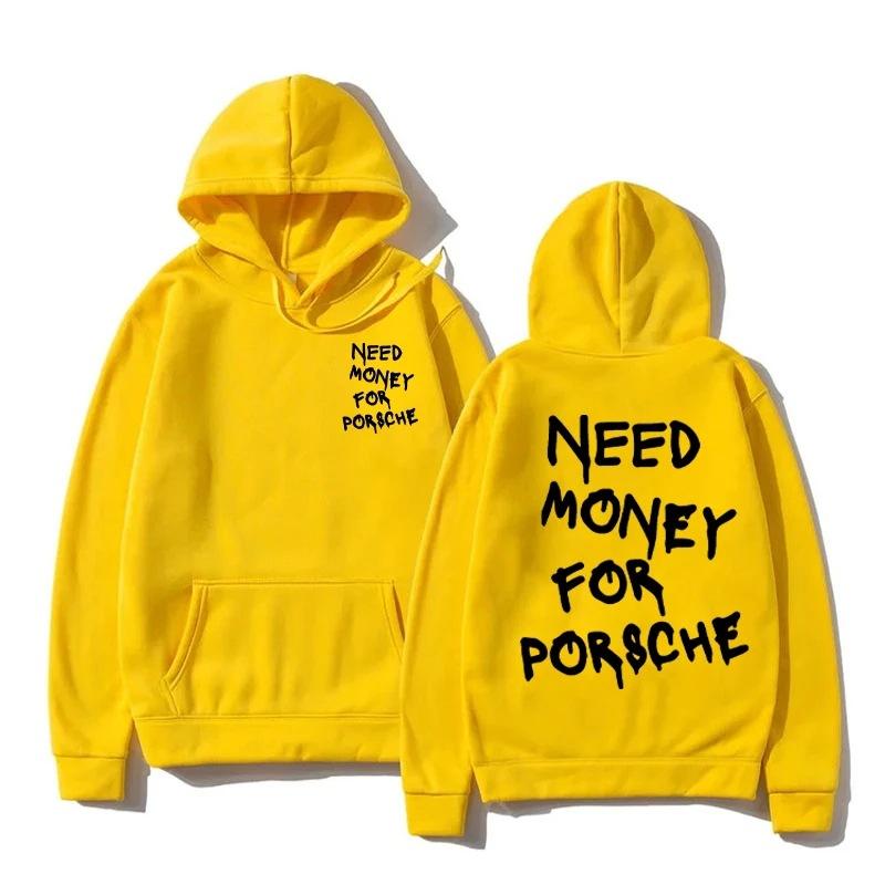 Funny Need Money Letter Printed Hooded Sweatshirt Fashion
