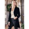 Women's Street Trend Velvet Long Blazer Cardigan New Long Sleeve Trench Coat