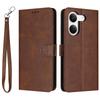 Wallet Case for Redmi Turbo 5 5G - Leather/PU, Brown, With Lanyard
