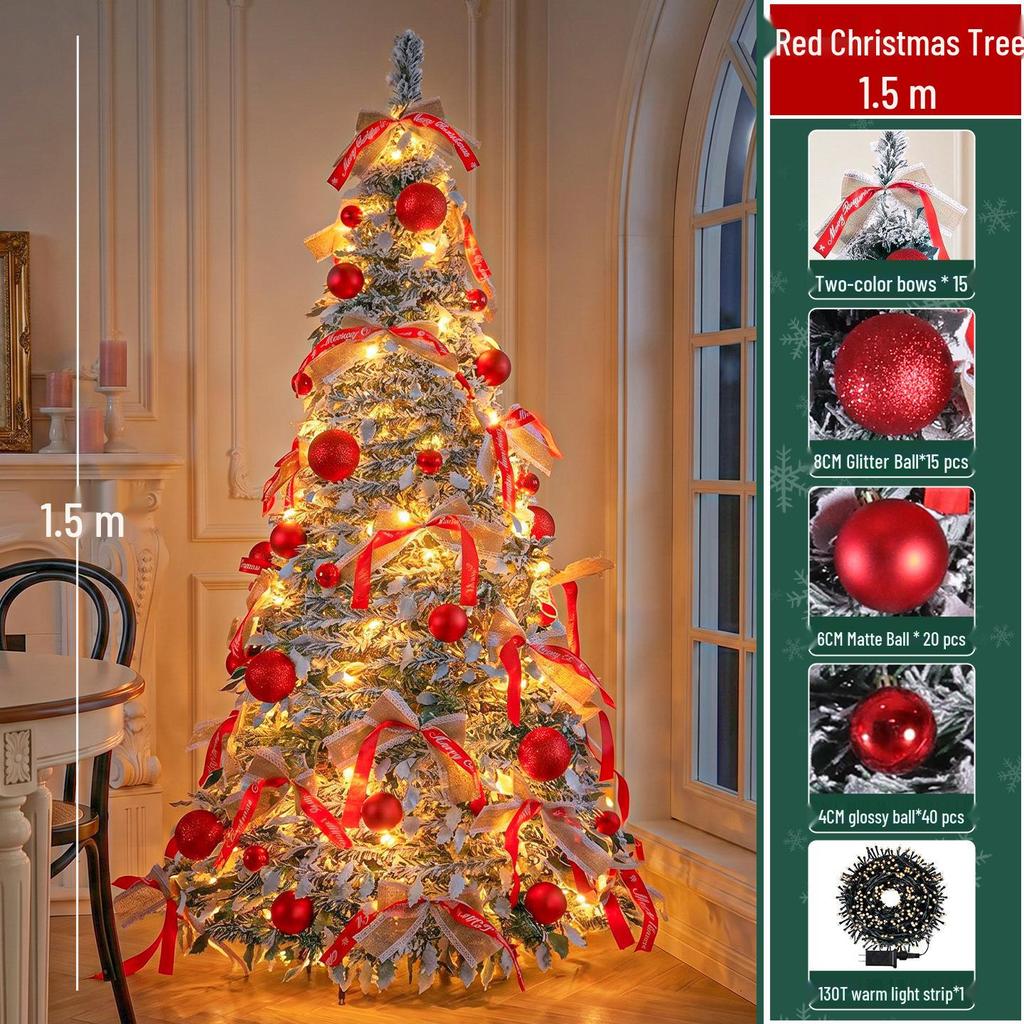 Retractable Folding Christmas Tree with Lights - Easy Setup for a Cozy Holiday Atmosphere