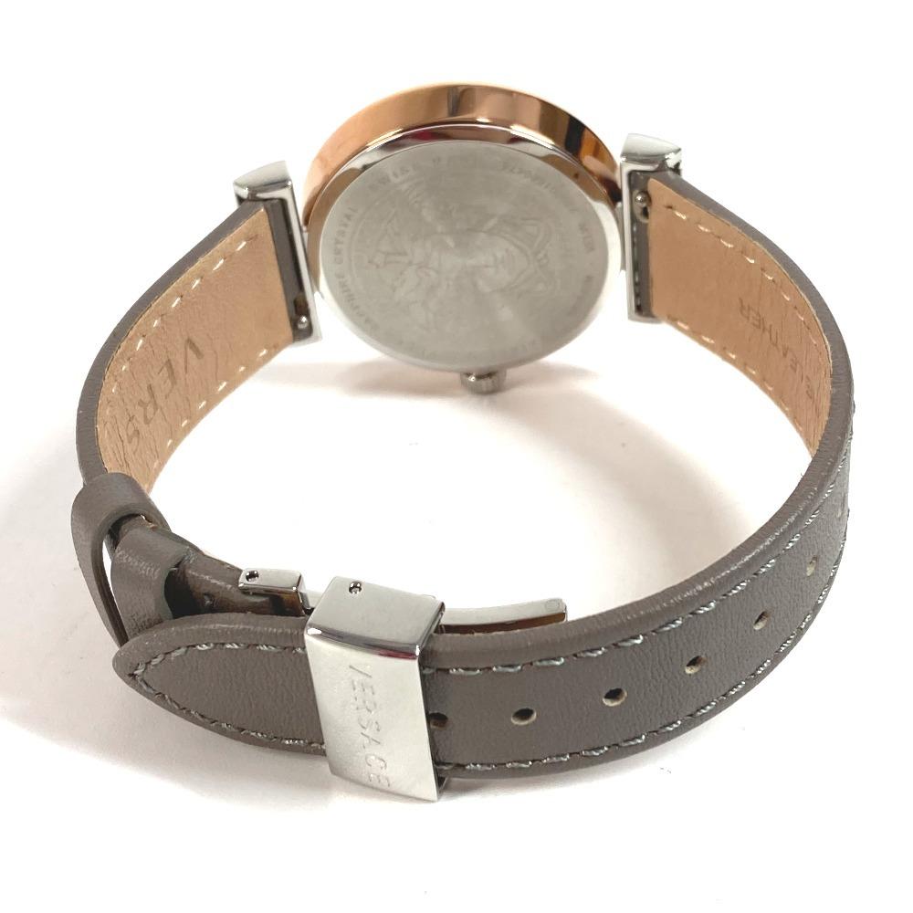 VERSACE VELW00922 medusa logo MEANDER Women's Wristwatch SS / Leather Gray Based