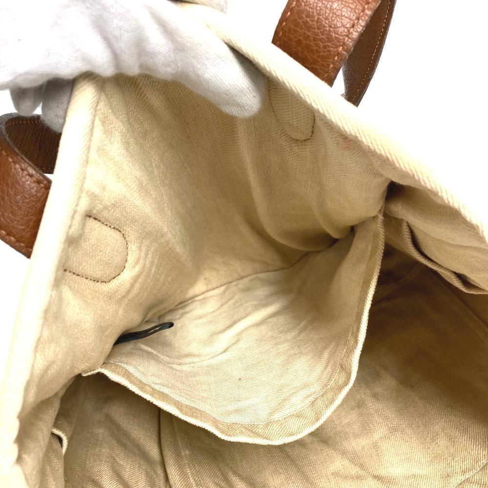 Hermes Kabas Calicut Tote Bag Shoulder Bag Leather/Canvas Beige/Brown